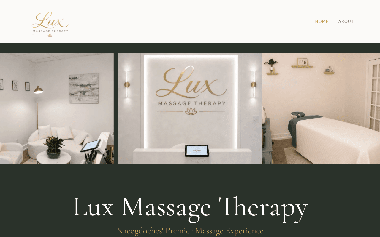 Lux Massage Therapy website preview