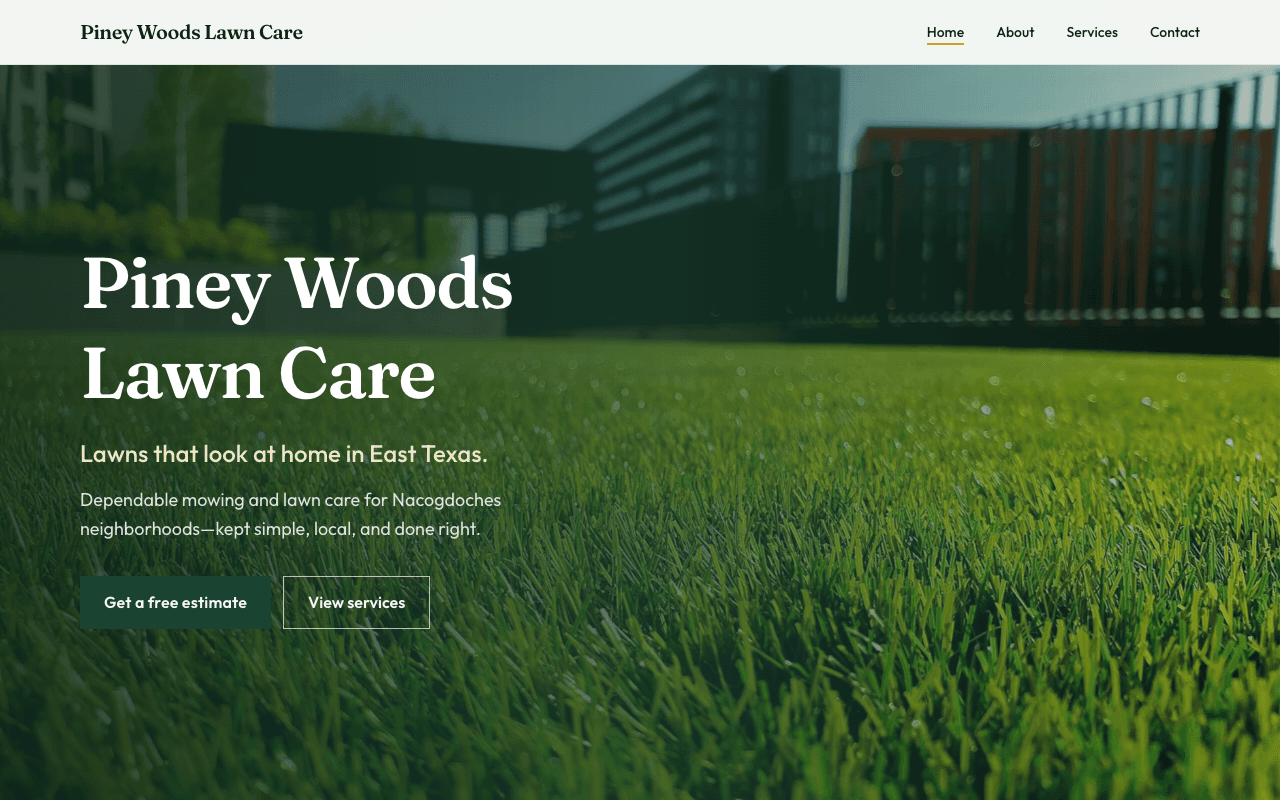 Lawn Care website preview
