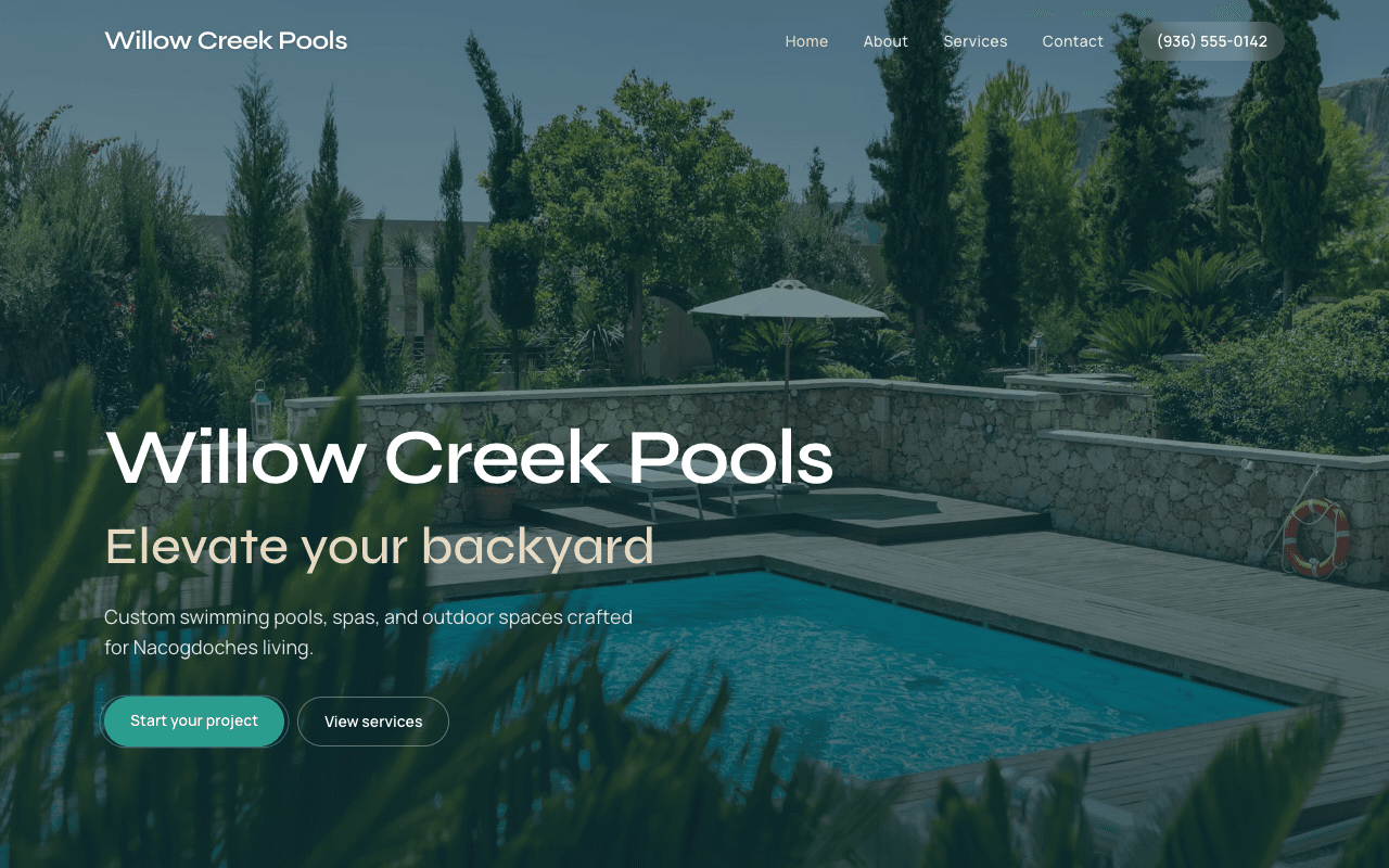 Pool Service website preview