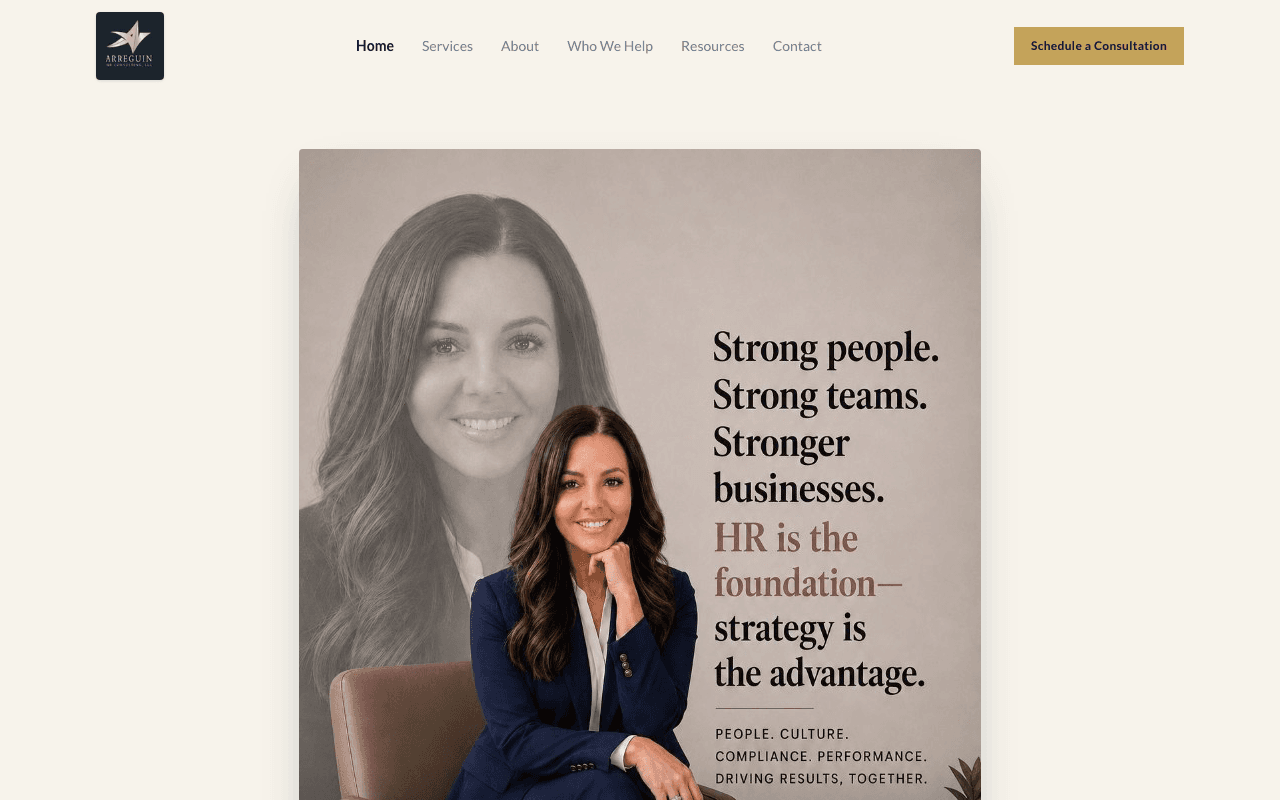 Arreguin HR Consulting custom website